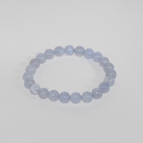 Bracelet en Calcédoine bleue de Namibie ≈8,5 mm AA