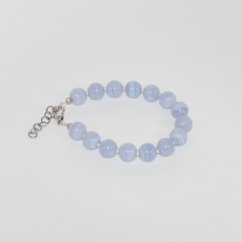 Bracelet en Calcédoine bleue