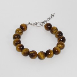 Bracelet en Oeil du Tigre d'Afrique10 mm