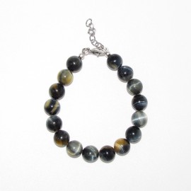 Bracelet en Oeil de Faucon / Tigre 10 mm