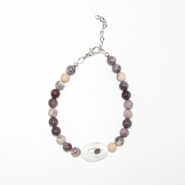 Bracelet en Jaspe Porcelaine 6mm et nacre