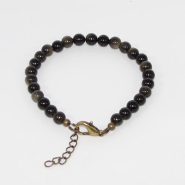 Bracelet en Obsidienne Gold naturelle du Mexique