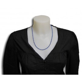 Collier en Lapis Lazuli Afghanistan A+, perles rondes facettées 4mm