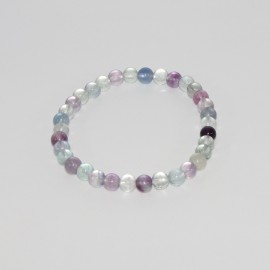 Bracelet en Fluorite multicolore de Chine 6mm AA (fluorine)