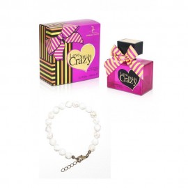 Lot bracelet Howlite facettée et parfum I love you like crazy