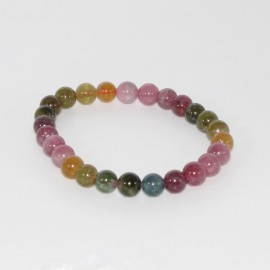 Bracelet en Tourmalines multicolore du Brésil ≈7,9 mm AA+