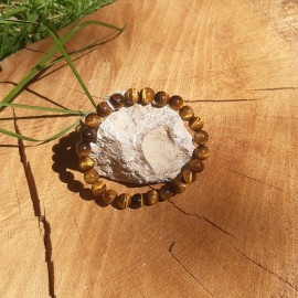 Bracelet en Œil du Tigre d'Afrique du Sud ≈ 8,5 mm A