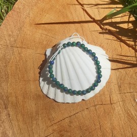 Bracelet en Azurite Malachite Naturelle du Congo 6mm AA