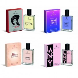 Lot de 4 bouteilles de 30 ml d'eau de parfum pour femme